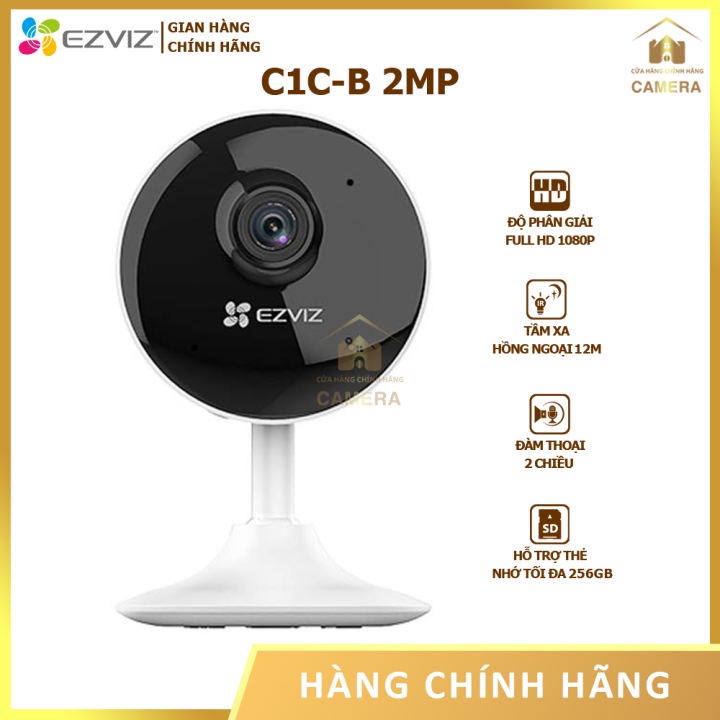 [Bảo Hành 2 Năm] Camera Wifi EZVIZ C1C 2.0MP - Đàm Thoại Hai Chiều, Ống Kính Góc Rộng, Tầm Nhìn Ban Đêm