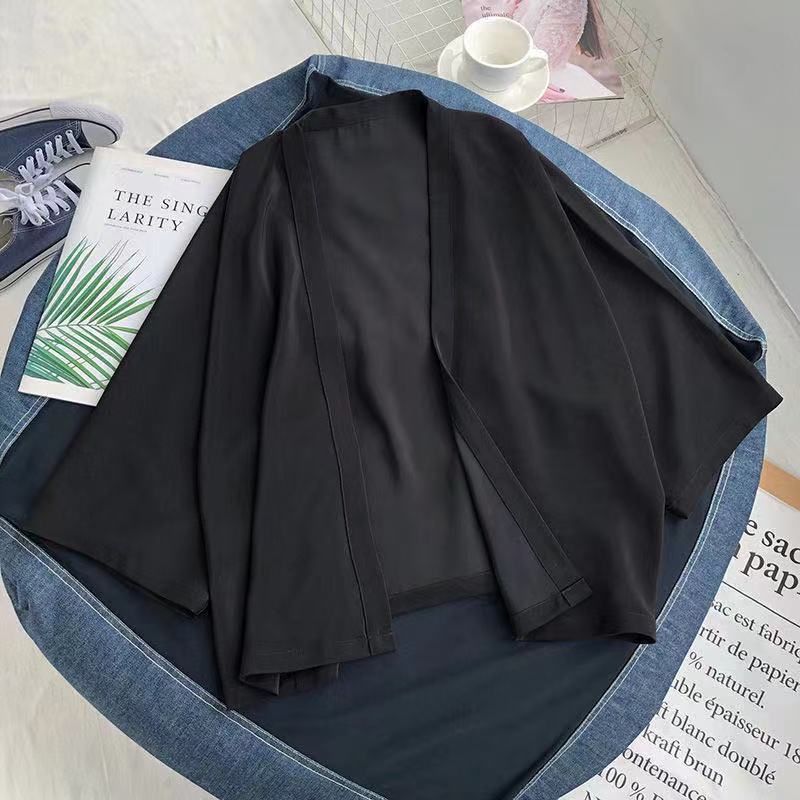 Áo Khoác Kimono Vải Voan Phong Cách Hàn Quốc Cổ Điển Thời Trang Mùa Hè Hàng Mới Dành Cho Bạn Nữ