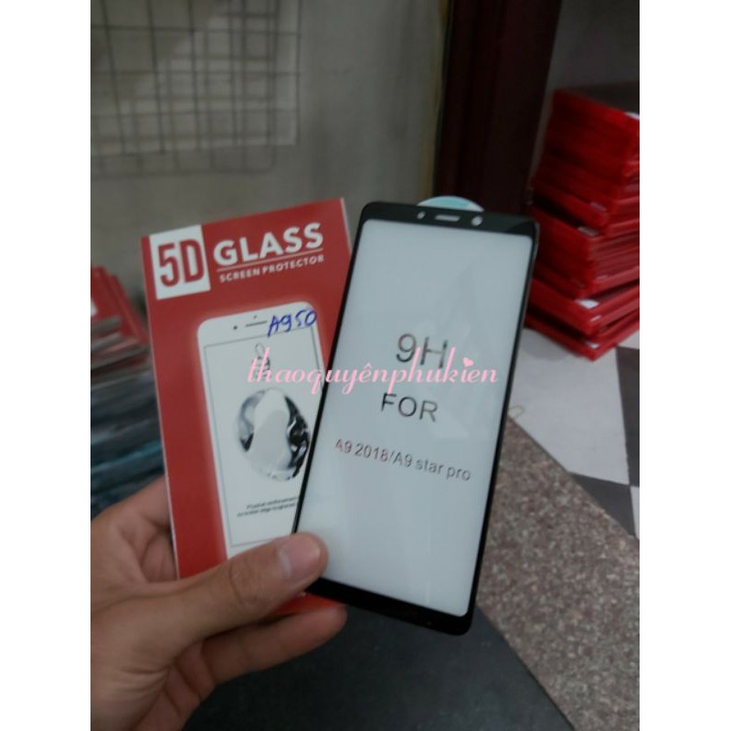 kính cường lực 5D xịn cho Galaxy A8 star/ A9 2018/A950 Full keo màn hình hiệu Glass