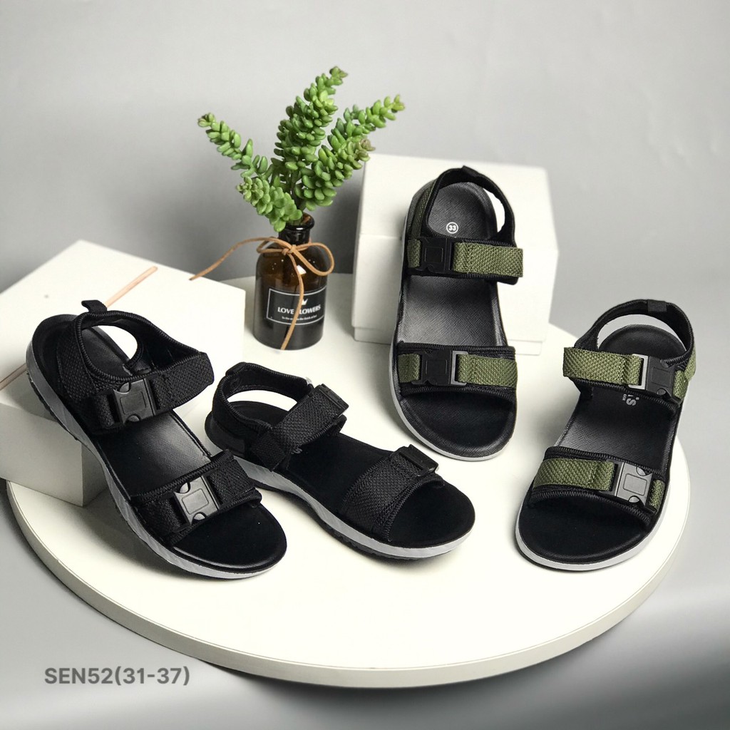 Sandal bé trai BITAS 31-37 ❤️FREESHIP❤️ Dép quai hậu học sinh khuy cài đế nhẹ chống trượt SEN52