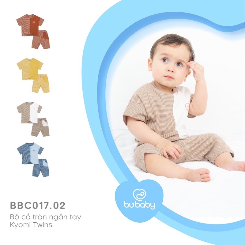 Bộ cộc tay cổ tròn bu kyomi twins hè 2021