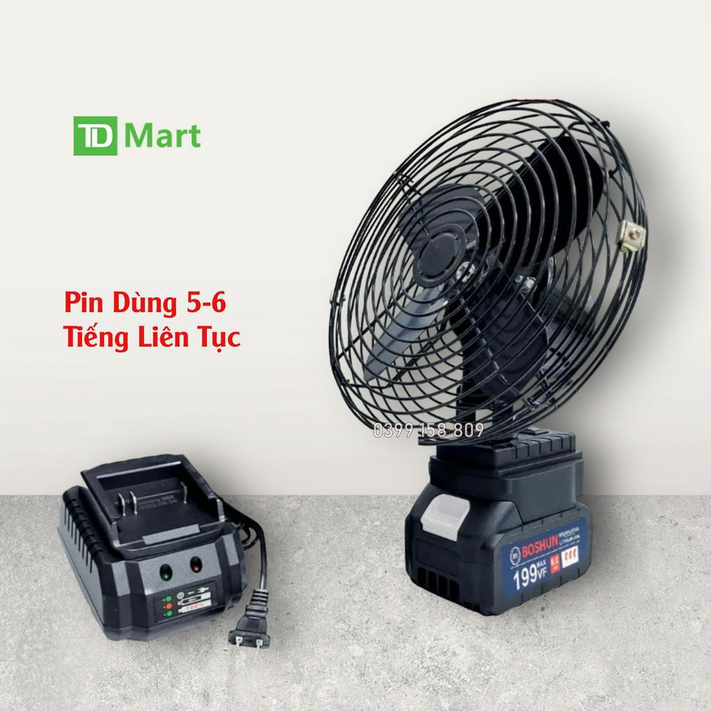 Quạt Chạy Pin Boshun Chân Pin Makita Phổ Thông Dùng Liên Tục 5-6 Tiếng
