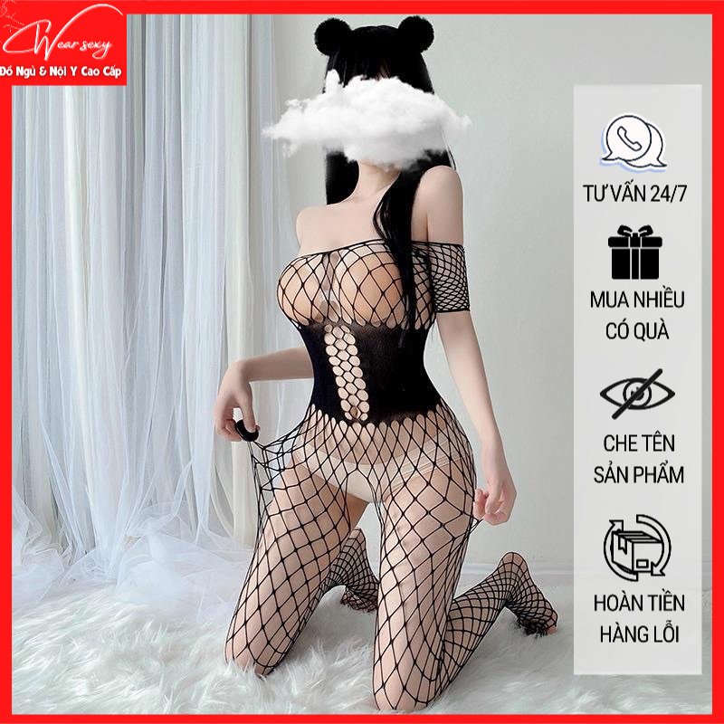 Bộ Liền Thân Nội Y Lưới Một Mảnh Xuyên Thấu Sexy Cám Dỗ MS7654 [CWEAR.SEXY_ĐỒ NGỦ &amp; NỘI Y CAO CẤP]