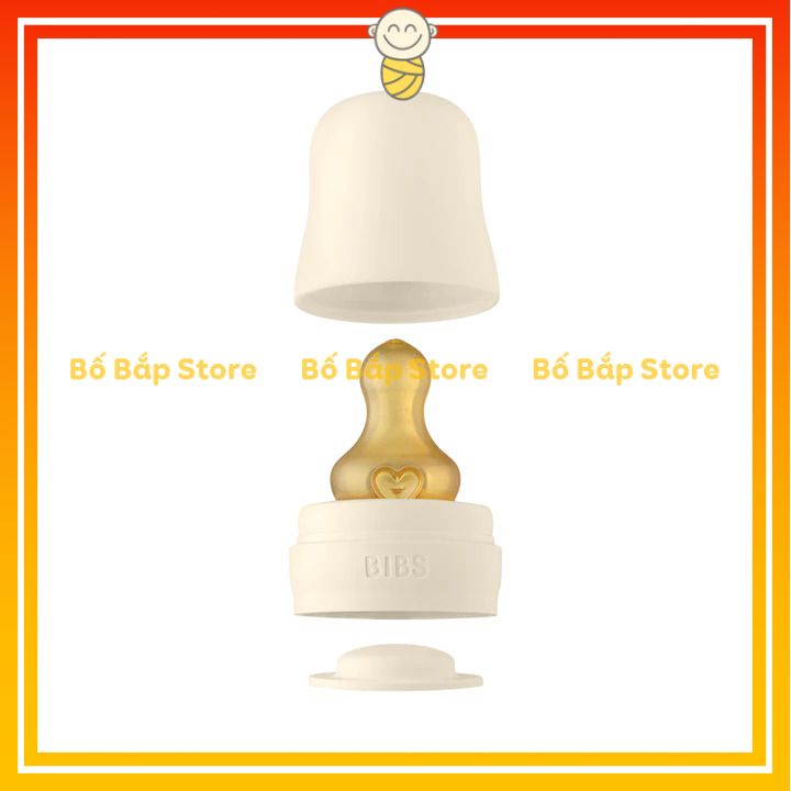 Núm Ti BIBS Cao Su ⚡𝟭𝟬𝟬% CHÍNH HÃNG⚡ Siêu Mềm Giúp Bé Tập Bú Bình Hiệu Quả