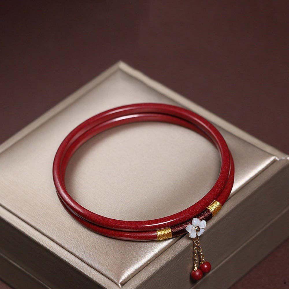 Vòng Tay VANES1 Màu Đỏ Đính Đá Sang Trọng Tự Nhiên Cho Nữ