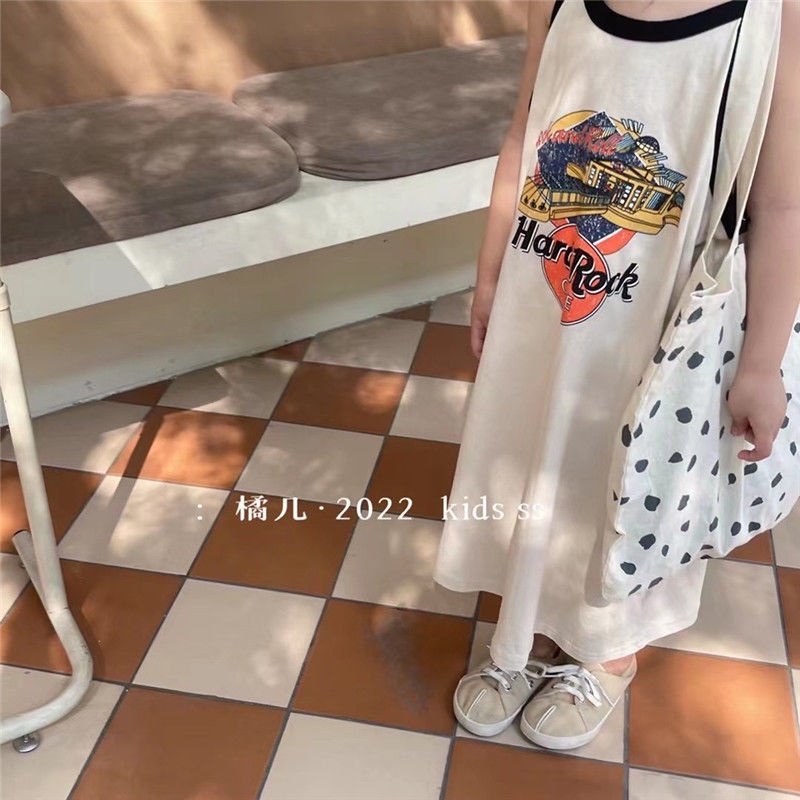 Đầm Mùa Hè 5 Món Gồm Áo Thun Tay Cộc In Họa Tiết Hoa Có Dây Đeo Hợp Thời Trang Cho Bé Gái