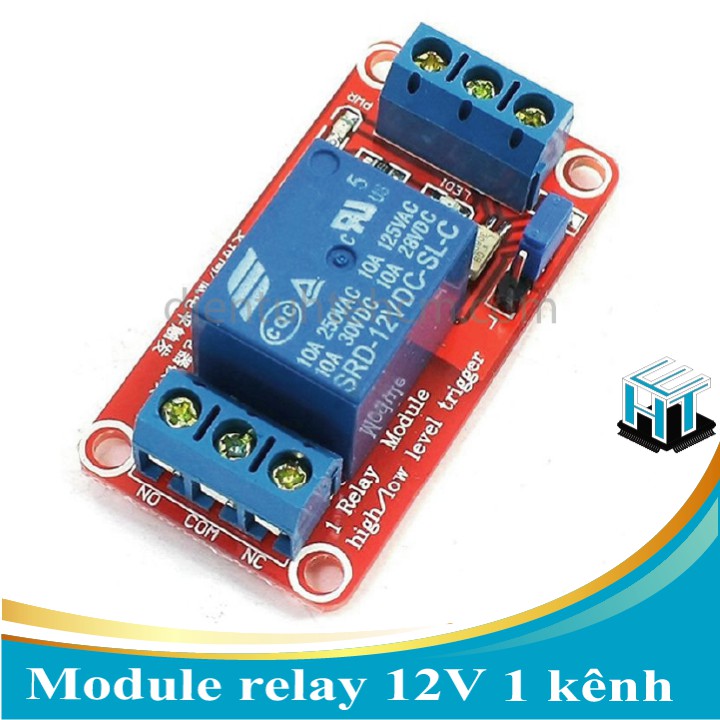 Module relay 12V 1 kênh có opto cách ly kích mức cao - thấp