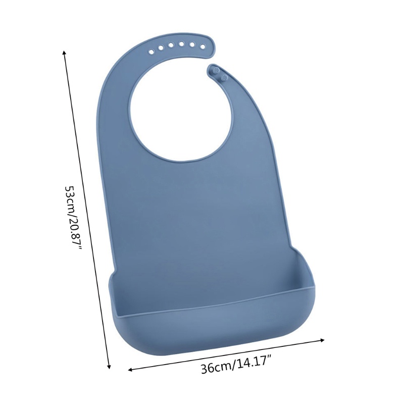Yếm Ăn Silicone Màu Trơn Dành Cho Người Lớn Trẻ Em