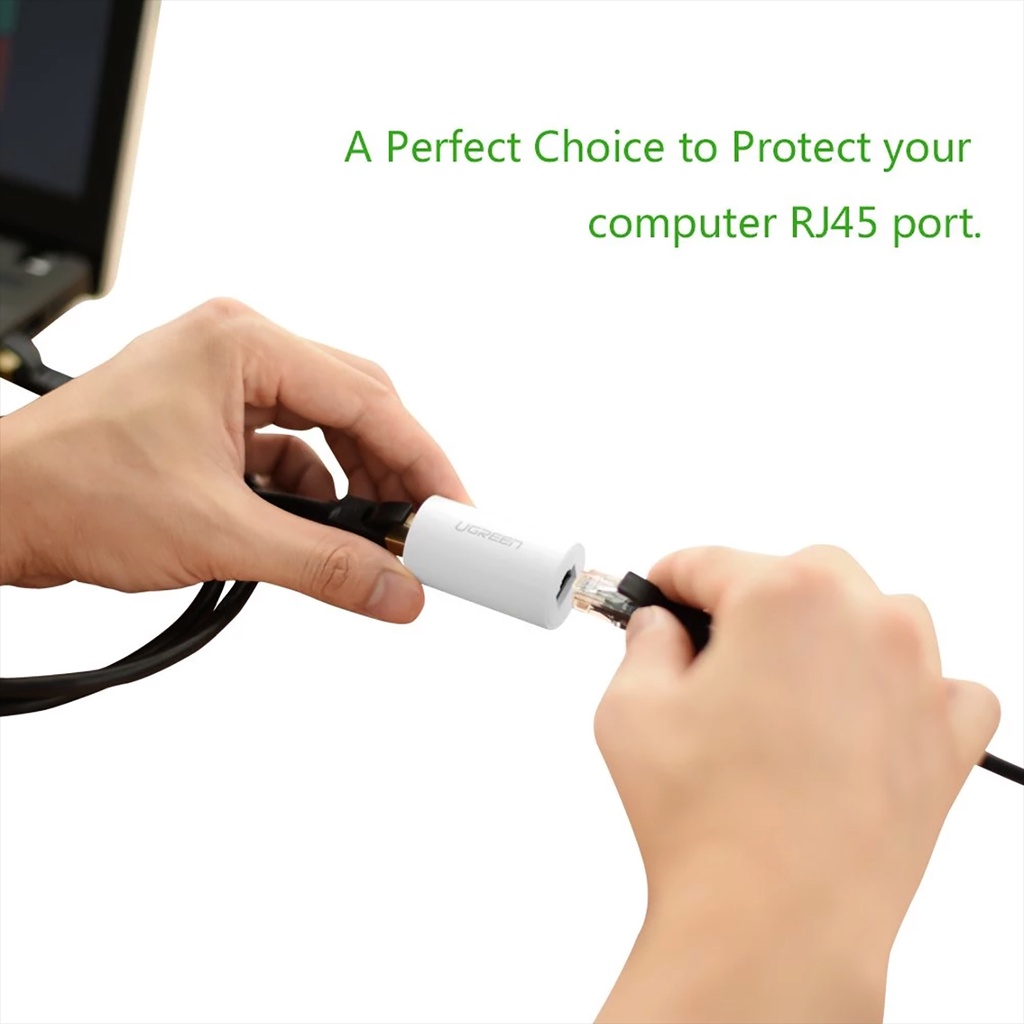Đầu Nối Cáp Mạng Chống Sấm Sét RJ45 Cao Cấp, UGREEN NW116 Chính Hãng