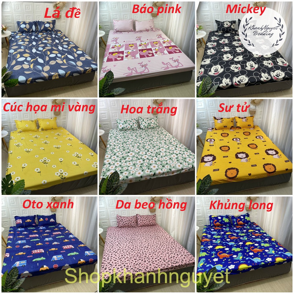 Bộ ga giường cotton poly 3 món nhiều mẫu lựa chọn 1m6 1m8 | BigBuy360 - bigbuy360.vn
