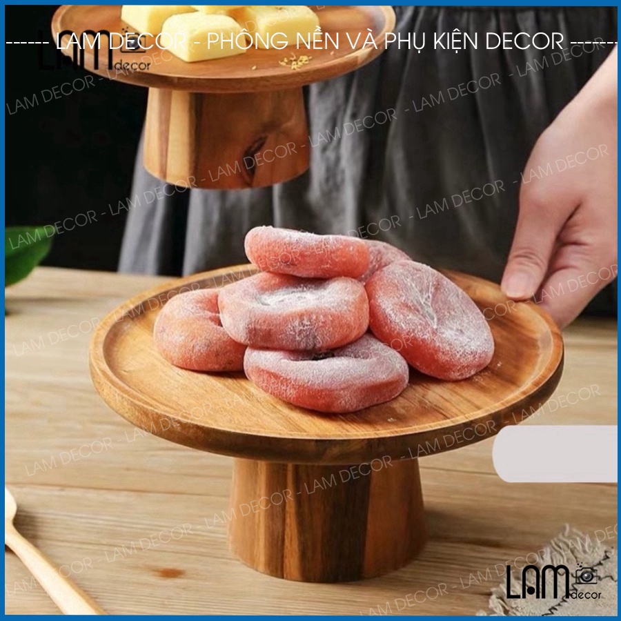 (Cake Stand) Đế đựng bánh bằng gỗ phong cách cổ điển