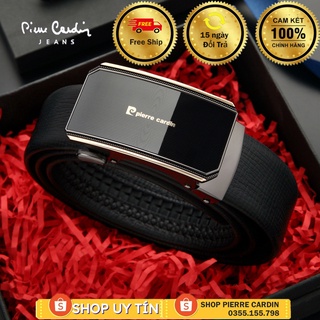 Thắt lưng Pierre Cardin logo vàng , mặt kính, hộp gỗ sang trọng