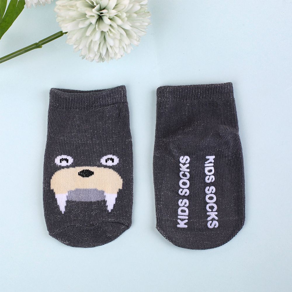 Đôi tất cotton ngắn chống trượt họa tiết hoạt hình dễ thương dành cho bé trai/ bé gái