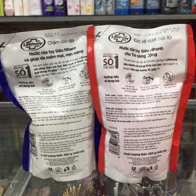 TÚI NƯỚC RỬA TAY LIFEBUOY DIỆT KHUẨN 400g