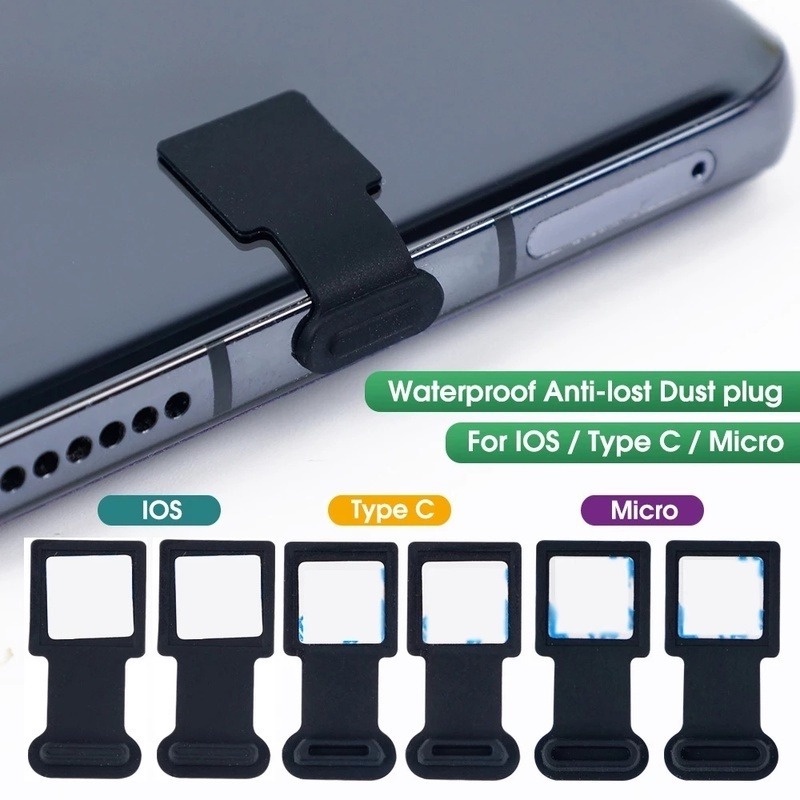 Vỏ Silicone Bọc Cổng Sạc Chống Bụi Và Thất Lạc Cho Điện Thoại Android Type C IOS Micro USB