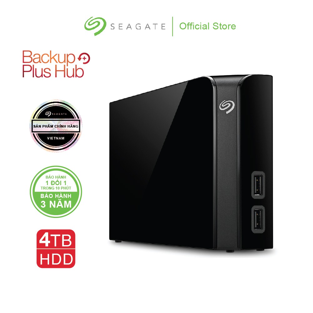 Ổ cứng để bàn HDD SEAGATE BACKUP PLUS HUB 4TB 3.5&quot; USB 3.0 + Phục Hồi Dữ Liệu Rescue