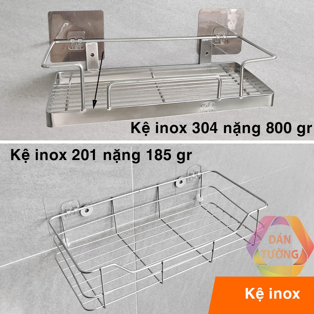 Kệ nhà tắm inox dán tường MDT, kệ để đồ phòng tắm chữ nhật inox 304 cứng cáp size to chịu lực cao - cn4.cn1