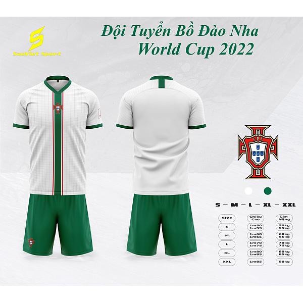 Bộ Quần Áo Đá Bóng Đội Tuyển Bồ Đào Nha Màu Worldcup 2022-2023