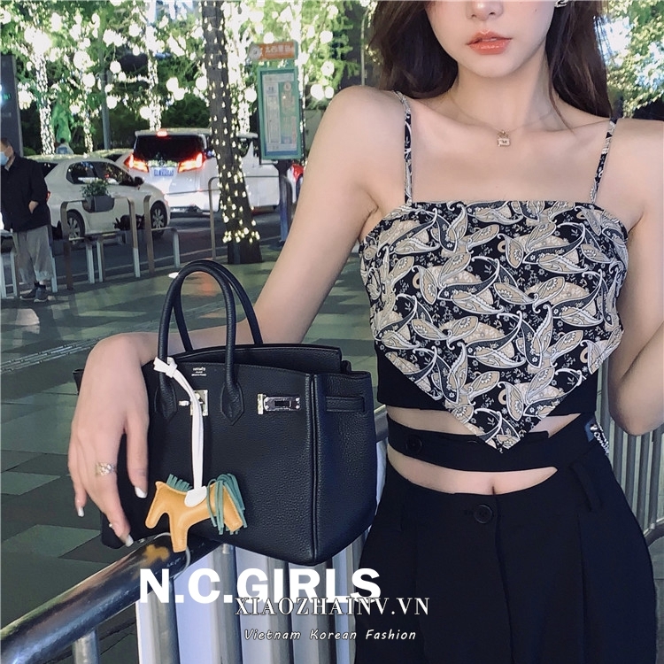 Xiaozhainv Áo 2 dây phong cách Retro Hàn Quốc sành điệu cho nữ | BigBuy360 - bigbuy360.vn