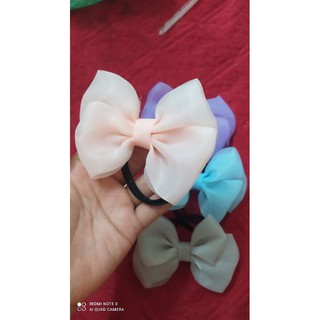 Buộc tóc nơ dễ thương nhiều mầu vải lụa đẹp