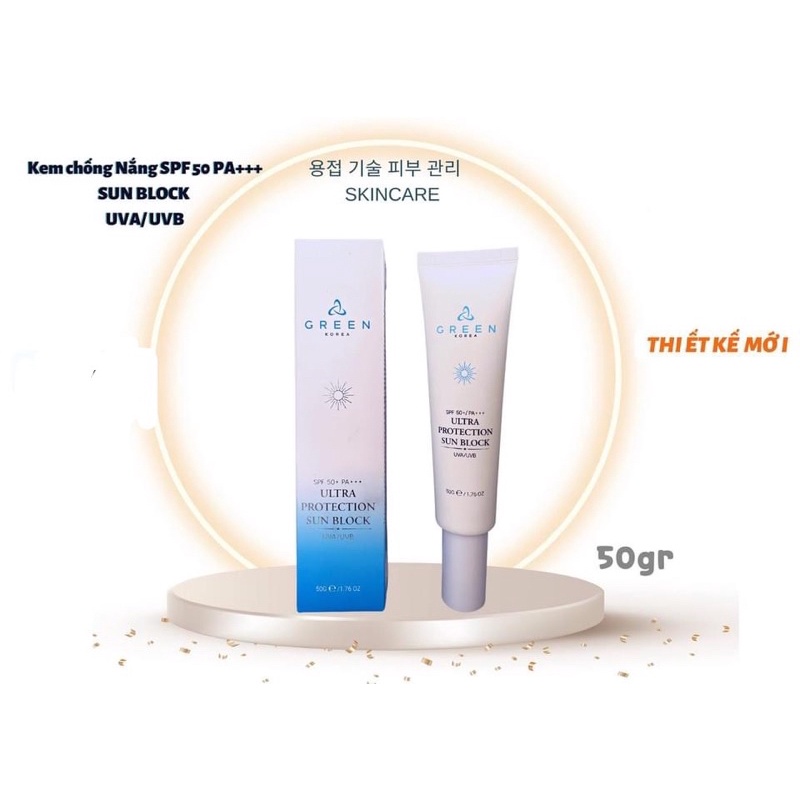 Kem chống nắng nâng tông Green SPF 50+/PA+++ 50g