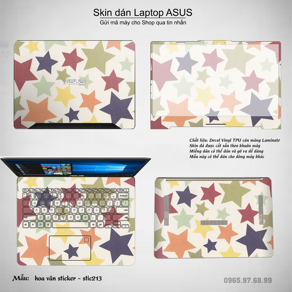 Skin dán Laptop Asus in hình Hoa văn sticker _nhiều mẫu 34 (inbox mã máy cho Shop)