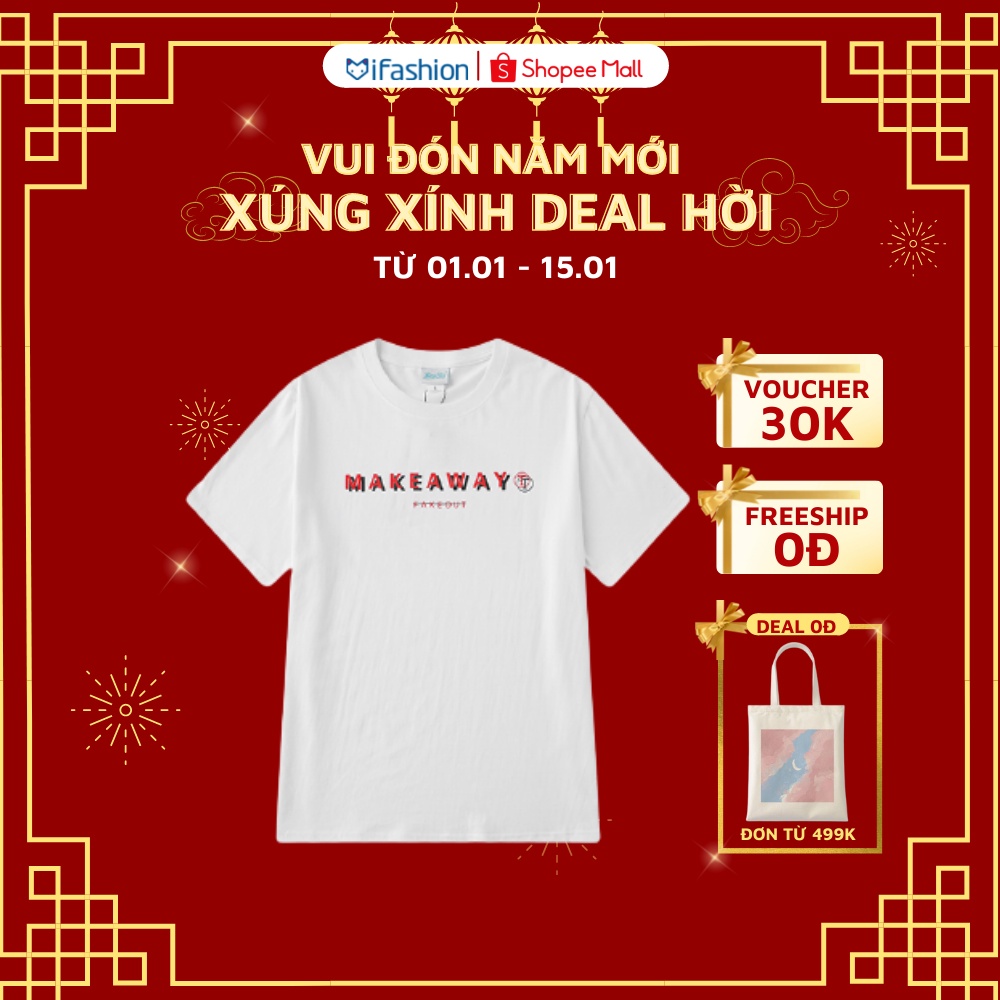 Áo thun tay lỡ IFASHION 100% cotton dáng unisex form rộng in chữ make a way N070