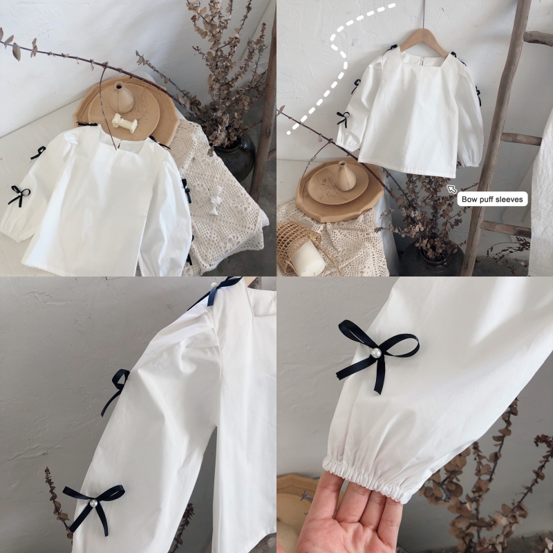 Áo Sơ Mi Tay Phồng Dễ Thương Cho Bé Gái