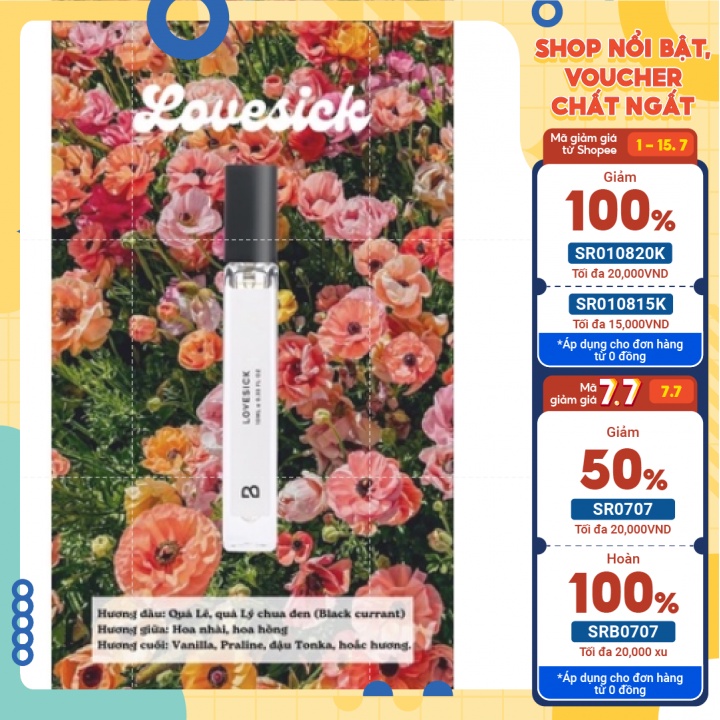 Nước Hoa BONET Lovesick EDP Ngọt Ngào Trẻ Trung 10ml