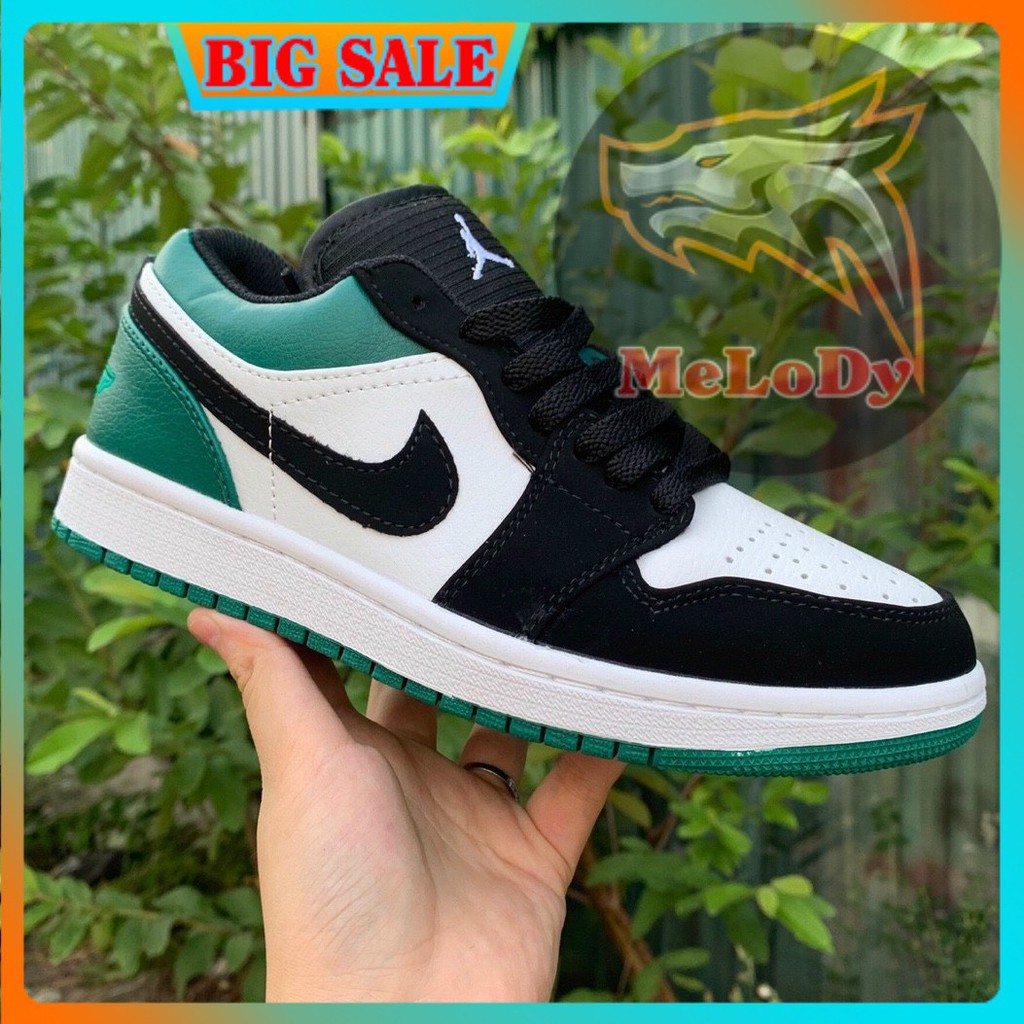 Hàng đẹp có sẵn Giày thể thao nam nữ Jordan 1 thấp cổ xanh đen siêu hot