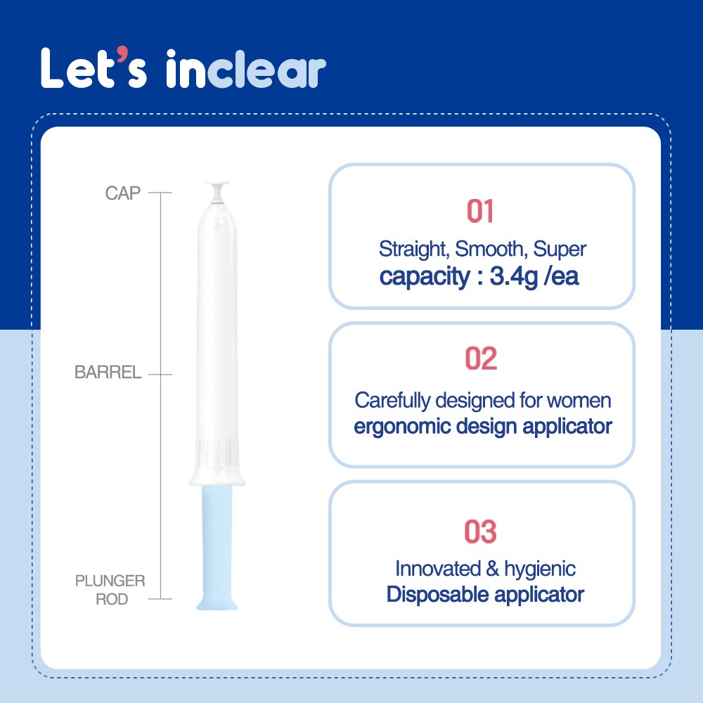 Let's inclear 3.4g / Dung Dịch Vệ Sinh Phụ Nữ Inclear  / Dung tích lớn, giúp làm sạch dịch màu nâu sau kỳ kinh nguyệt mà không cần thụt rửa sâu bên trong và đồng thời giúp chu kỳ của bạn tốt hơn / cân bằng độ PH