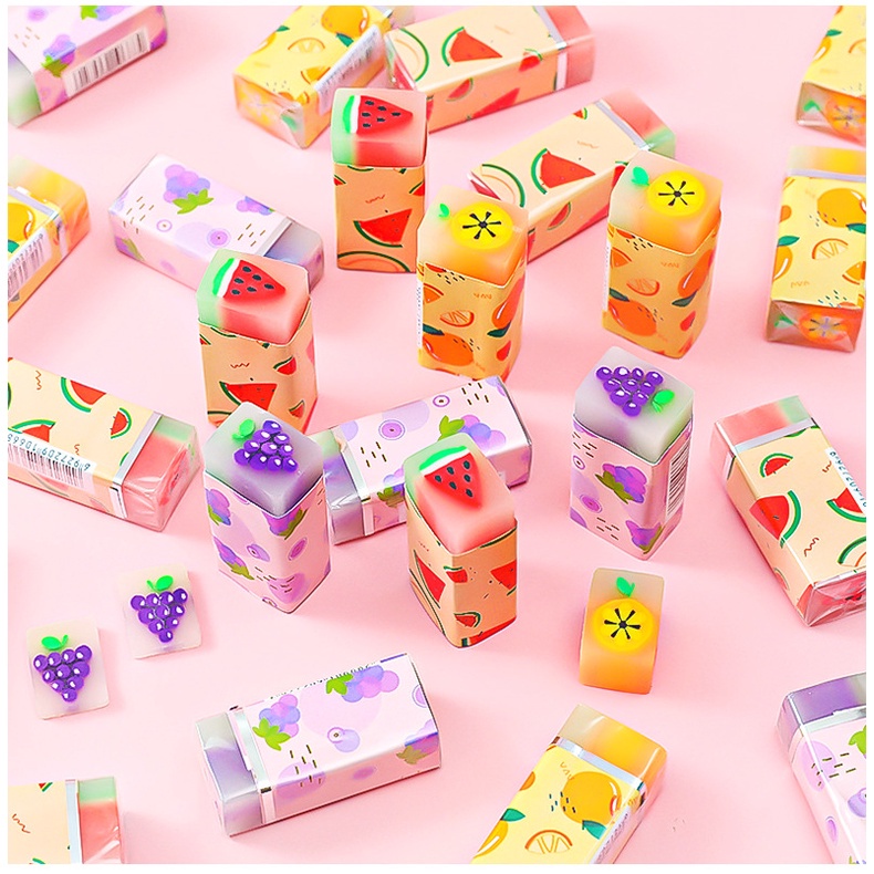 Set 3 Cục Tẩy Bút Chì Tạo Hình Trái Cây Sáng Tạo