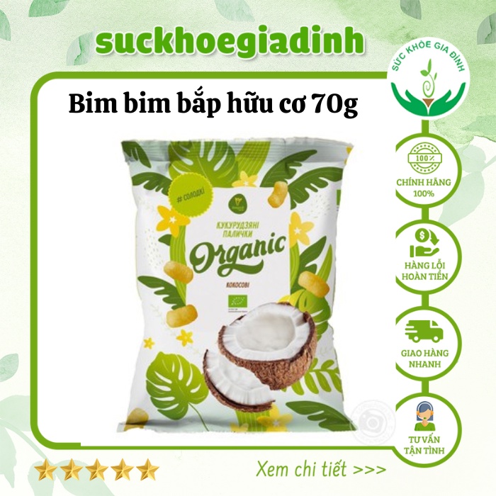 Bim Bim Bắp (Ngô) Hữu Cơ Ecorod 70gr