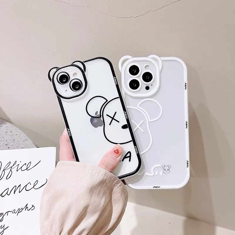 Ốp Lưng Iphone Tai Gấu 2 Màu Trắng Đen