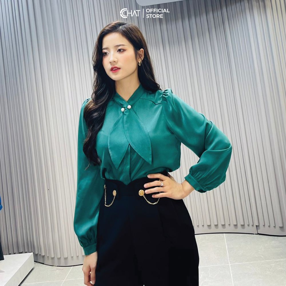 Sơ mi cổ buộc nơ CCHAT