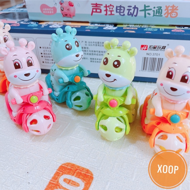 Đồ chơi hươu lái xe lúc lắc kèm lục lạc chạy đà ngộ nghĩnh đáng yêu cho bé