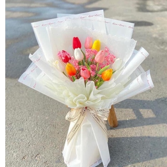 Hoa giả - Hoa tulip PU cao cấp - decor chụp ảnh, trang trí lọ hoa - chiều dài 33cm
