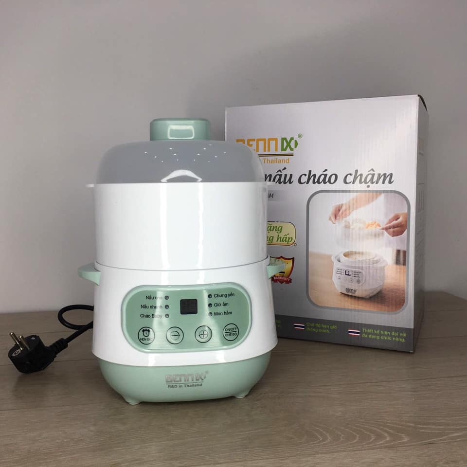 Nồi chưng yến, nấu cháo hầm cách thủy cho bé BENNIX 100A dung tích 1L Bảo hành 12 tháng