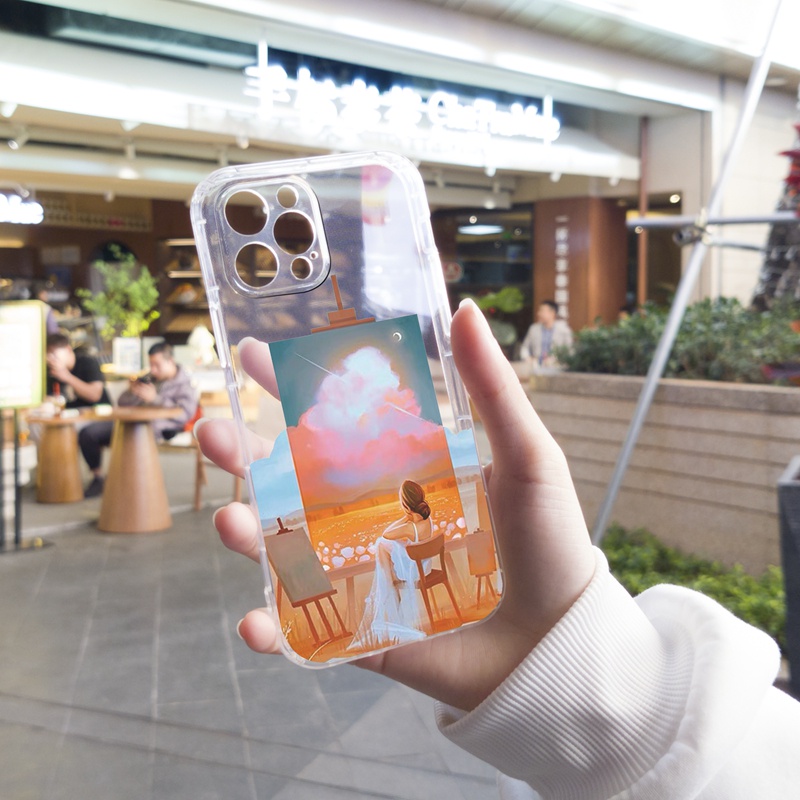 Ốp lưng iphone Ốp điện thoại Suntaiho TPU hình phong cảnh du lịch thích hợp cho iPhone 13 12 11 X Xs XR Pro Max 8 7 Plus