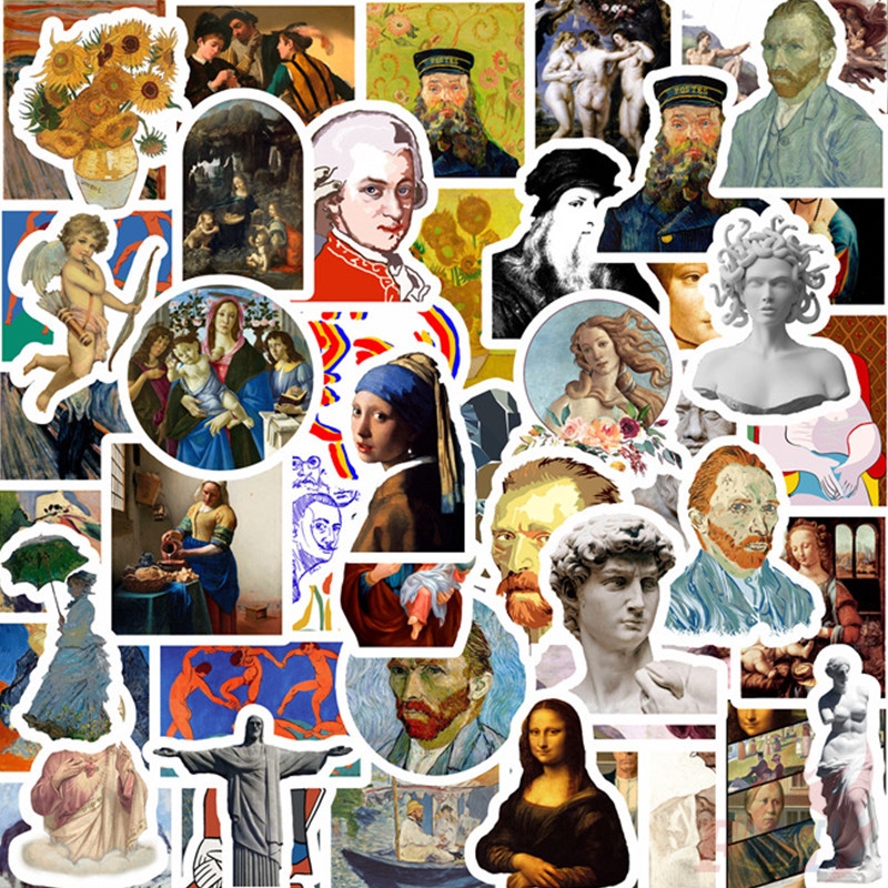 ❉ Famous Paintings & Celebrity Series 01 Stickers ❉ 50Pcs/Set DIY Fashion Decals Doodle Stickers