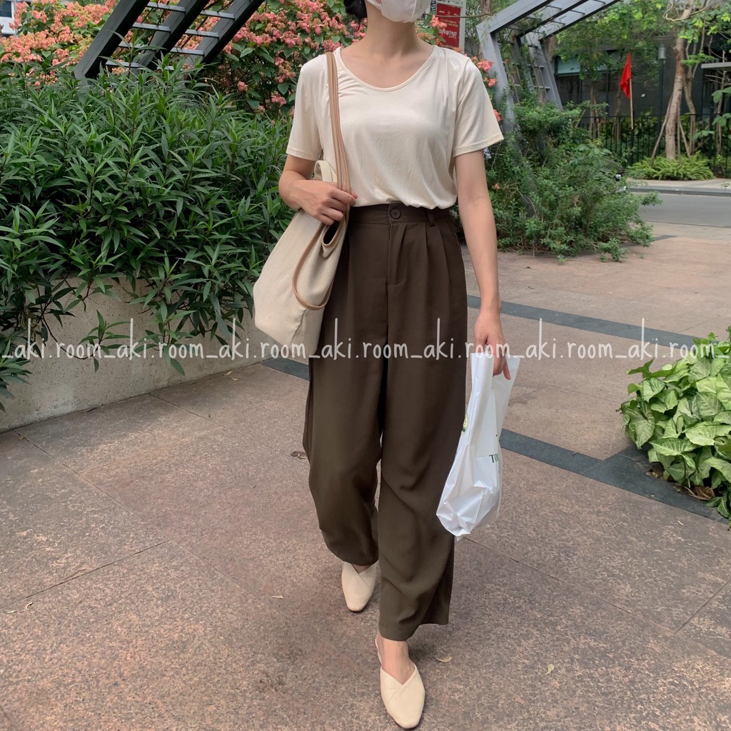 Quần suông trơn cạp phẳng 213-1
