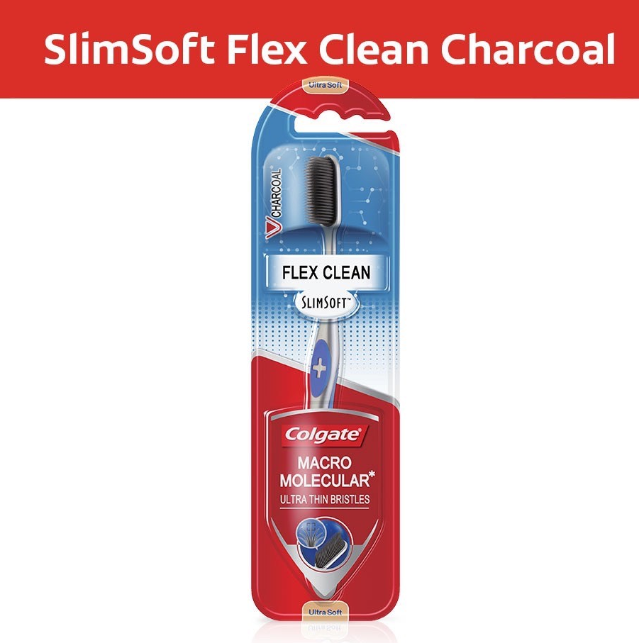 Bàn chải đánh răng Colgate Slim Soft Flex Clean Charcoal lông chải than nguyên khối 1 cây đơn