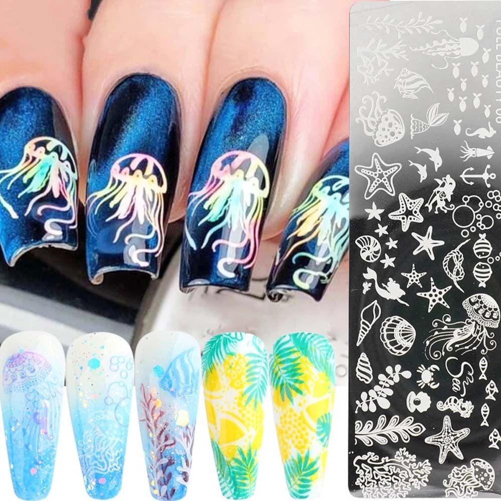 Miếng Dán Trang Trí Móng Tay Họa Tiết Hoa / Đại Dương Xinh Xắn