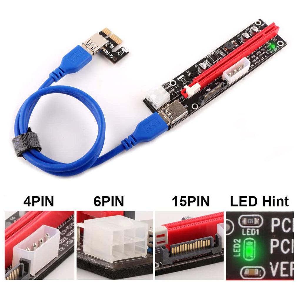 Bảng Mạch PCI-E Mở Rộng PCI-E 1x Sang 16x USB 3 0 GPU Với Nhiều Giao Diện Khác Nhau