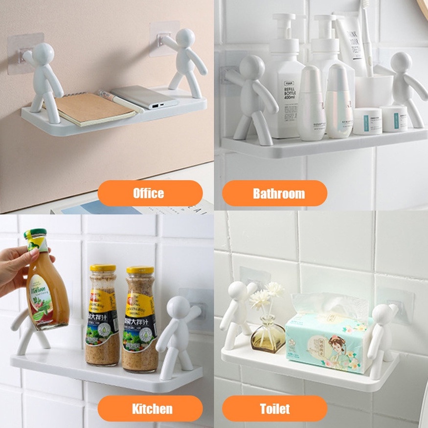Kệ treo tường nhà tắm họa tiết người độc đáo sáng tạo Kệ đựng đồ nhà tắm để mỹ phẩm đồ dùng nhà bếp treo tường hình người sáng tạo- Giá treo tường hình nhân đa năng decor nhà