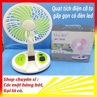 Quạt tích điện cỡ to gấp gọn có đèn led KC 5811