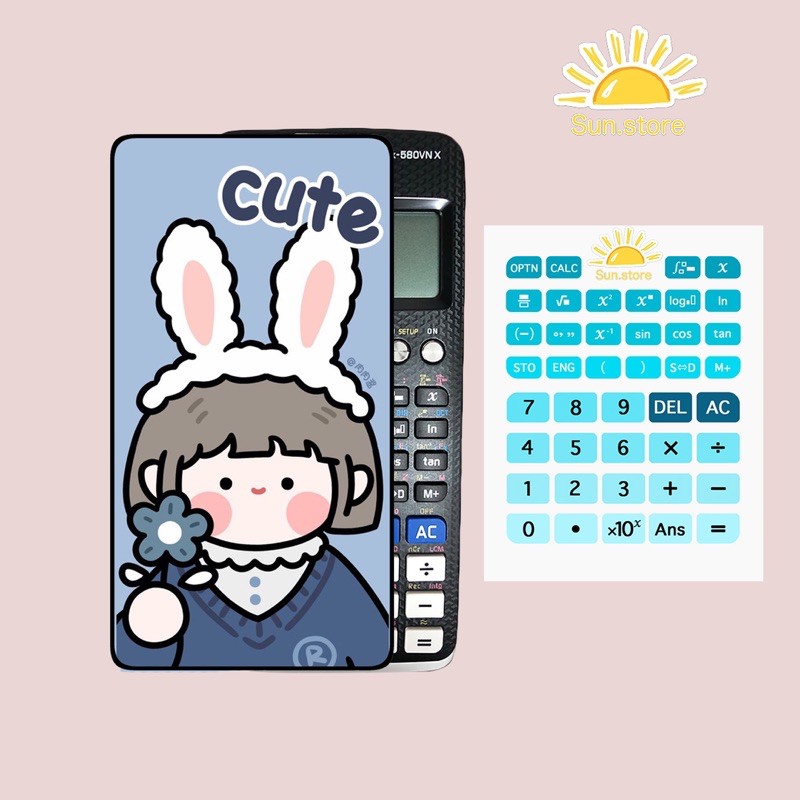 Miếng decal dán máy tính casio/vincal có in hình theo yêu cầu