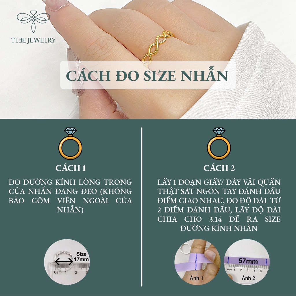 Nhẫn bạc TLEE sóng đan chéo basic mạ vàng 14k NCJ A0122