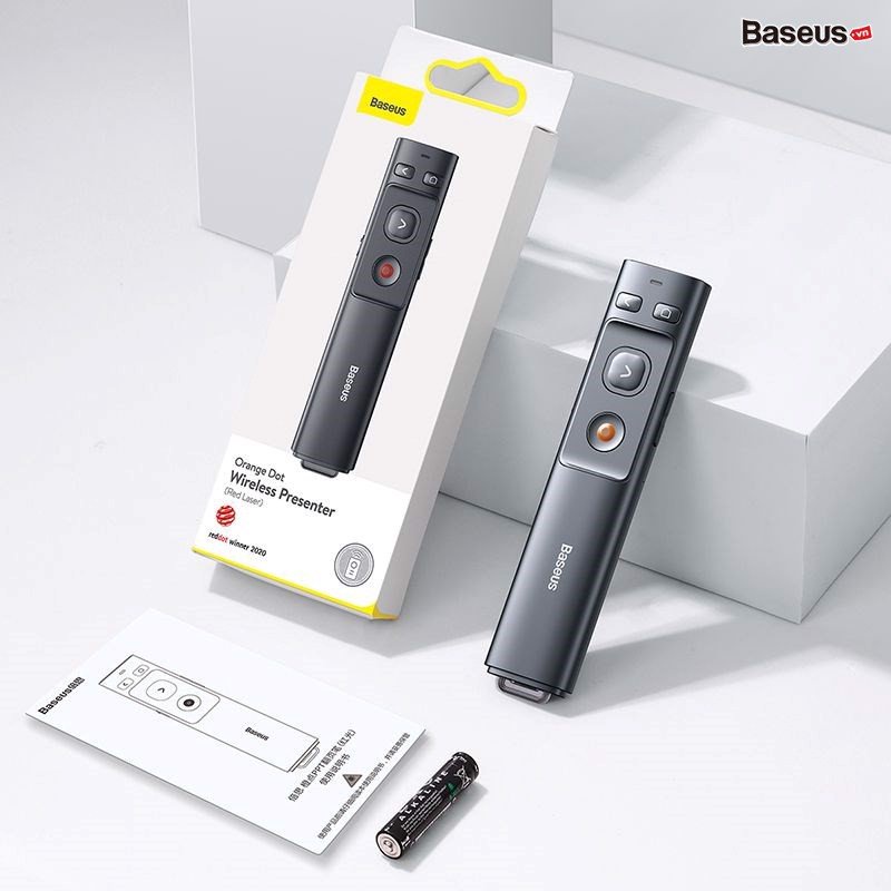 Denshitaro Bút Laser trình chiếu Baseus Orange Dot Wireless Presenter D00-803