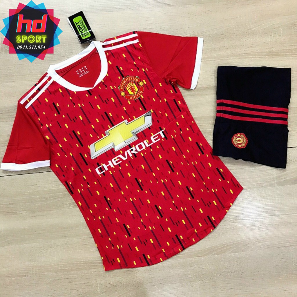 (Sale sốc 69k) Bộ quần áo bóng đá Clb MANCHESTER UNITED Đỏ 2021
